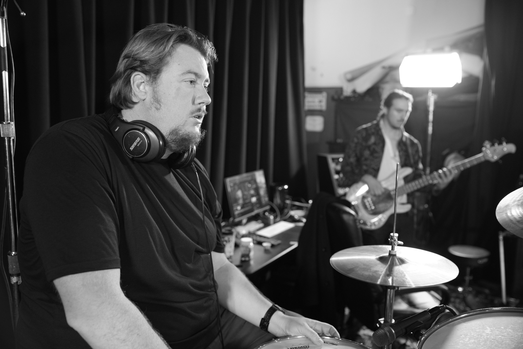 The Taverna Project drummer during a studio session